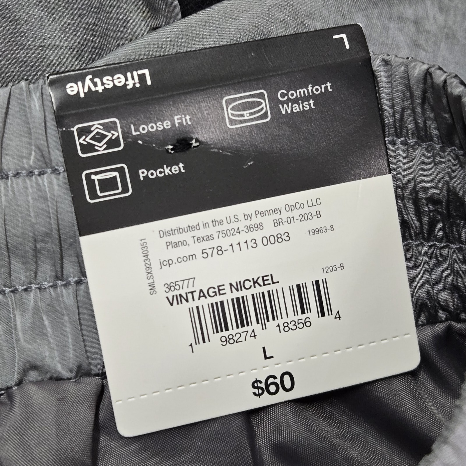 Xersion Men Pants L Gray Nylon Polyester Windbreaker Lifestyle Woven NWT