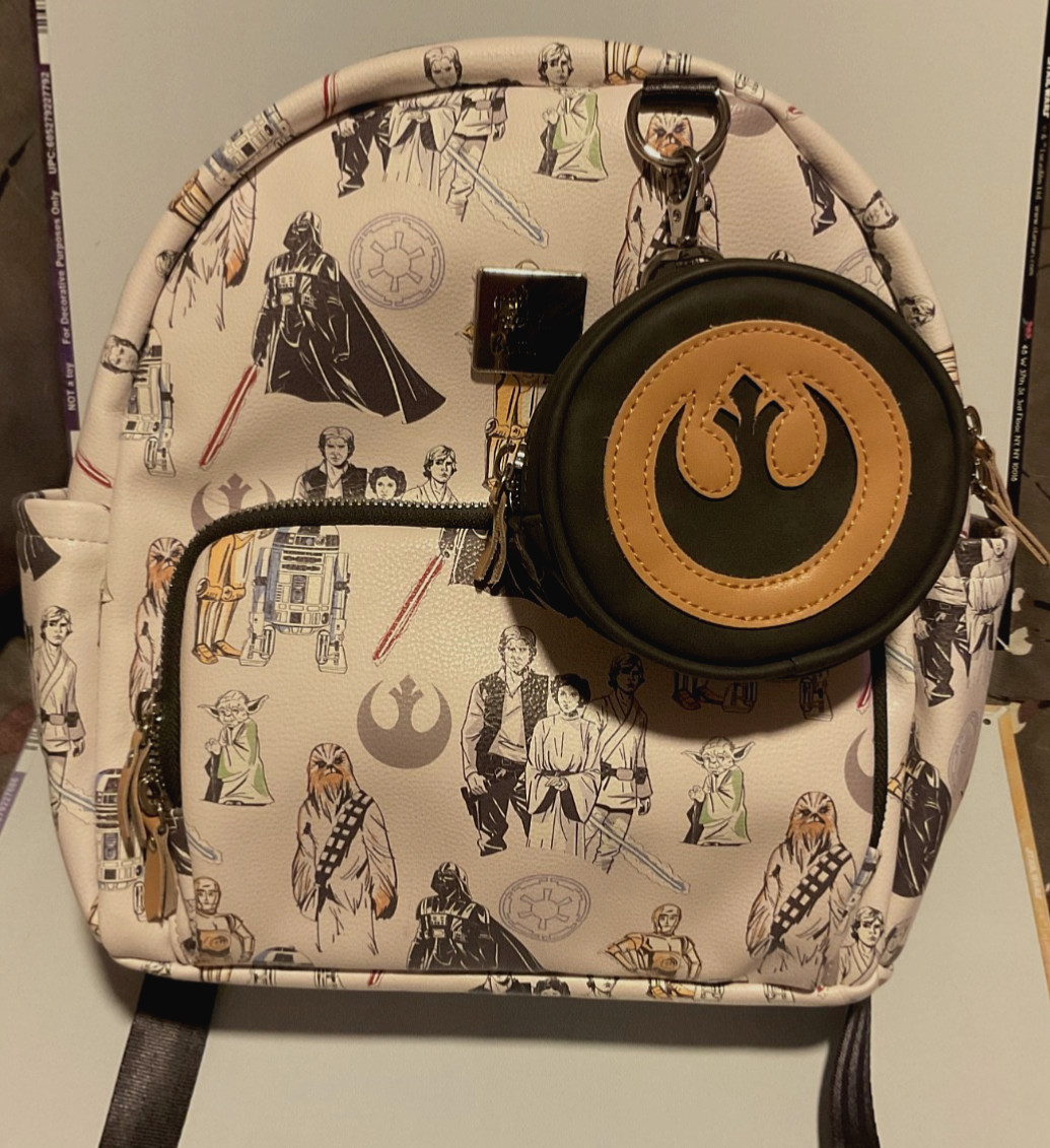 Petunia Pickle Bottom STAR WARS Mini Backpack FAUX LEATHER BAG Removable Pouch💫