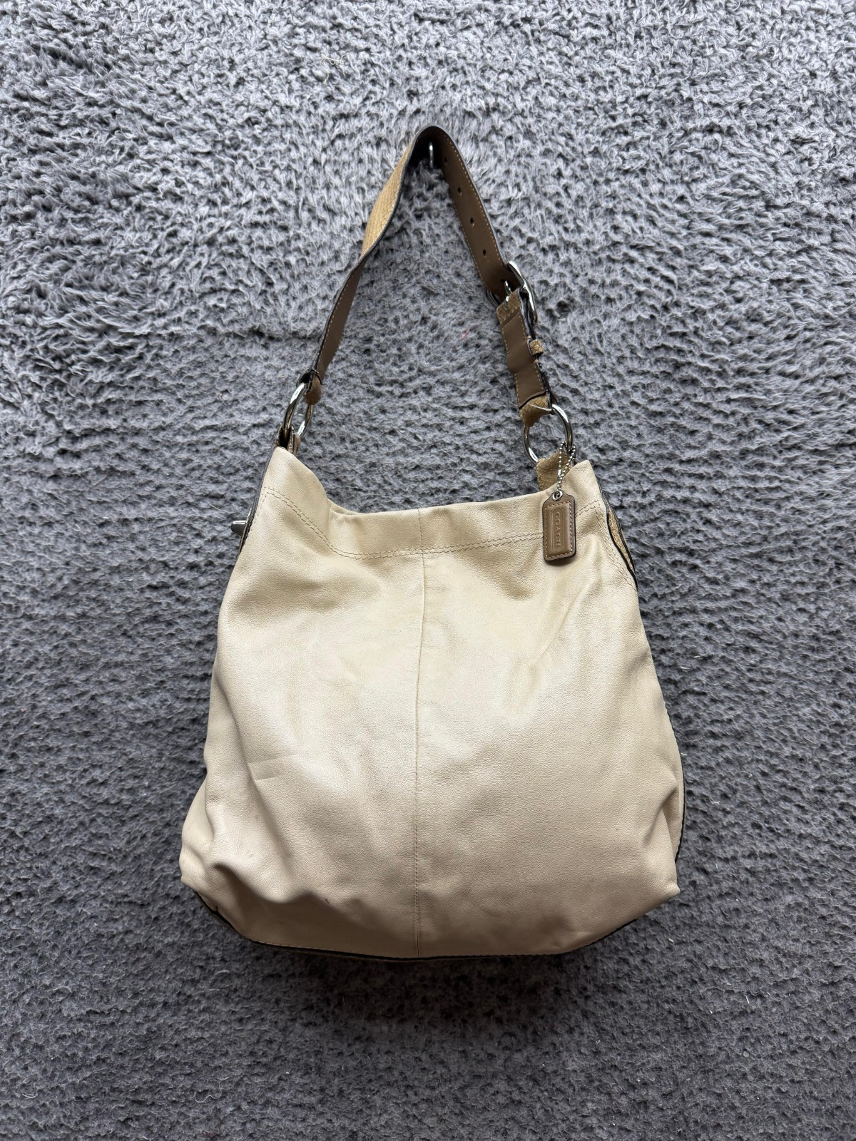 Coach Women’s Madison Phoebe Leather Hobo Shoulder Bag Beige M1173 – F16535