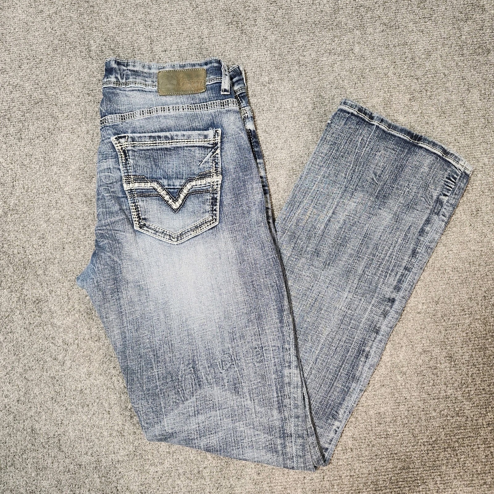 BKE Aiden Jeans Mens 33×31 Blue Bootleg Stretch Denim Rodeo Cowboy