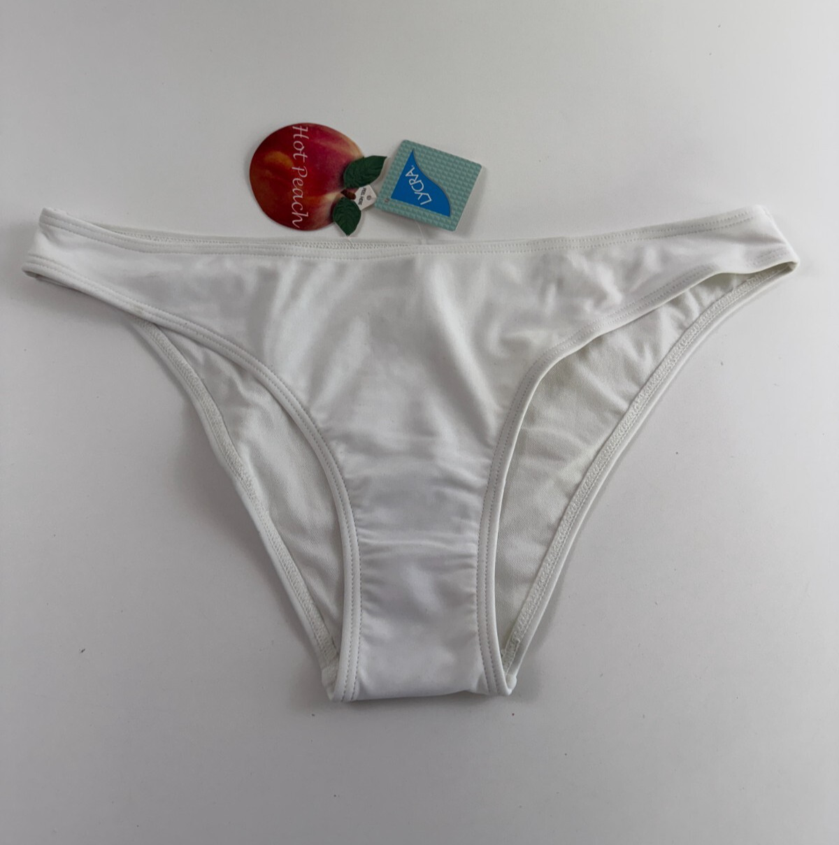 Hot Peach Low Rise Classic Hipster Bikini Bottom White Size XL NWT