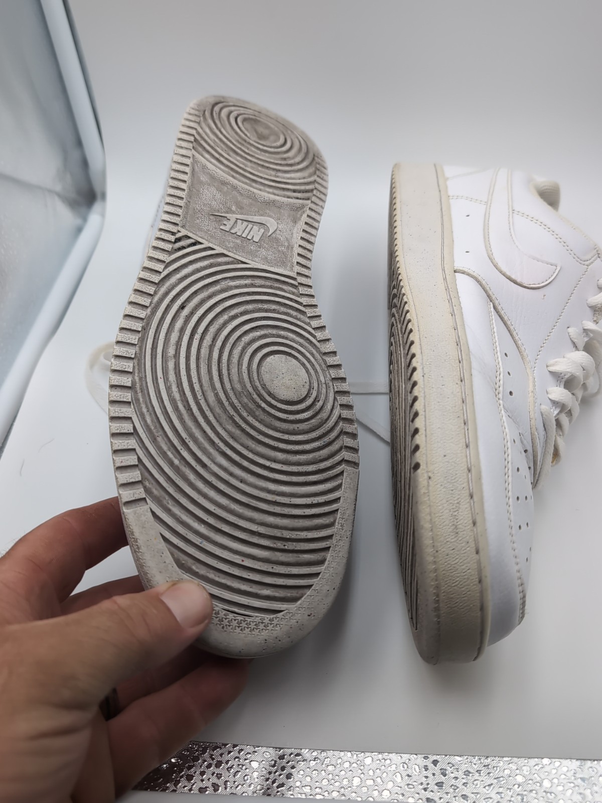 Size 12- Nike Court Vision Next Nature Low Triple White