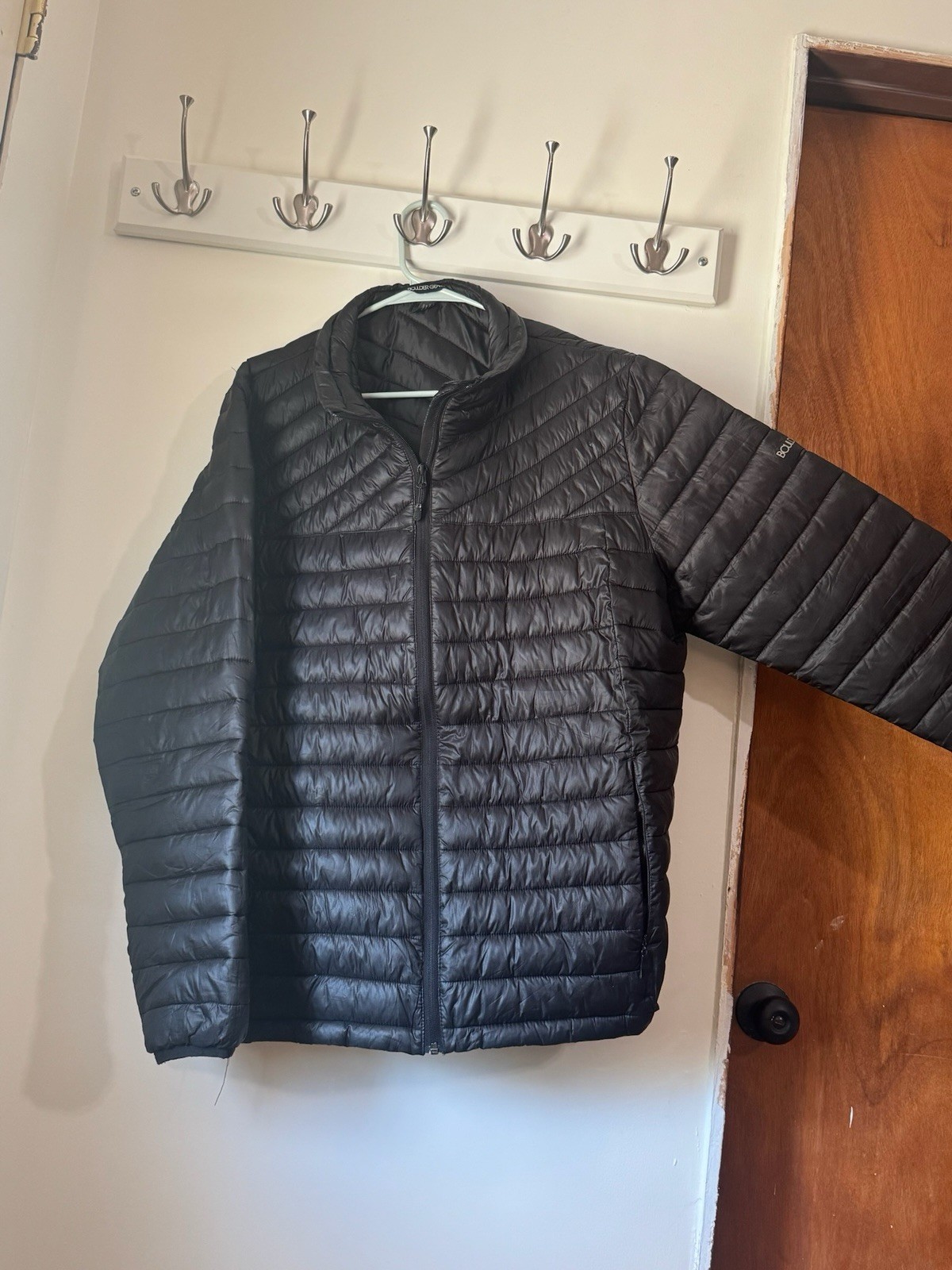 Boulder Gear Men’s Black Quilted Puffer Jacket Full Zip Stand-Up Collar XL