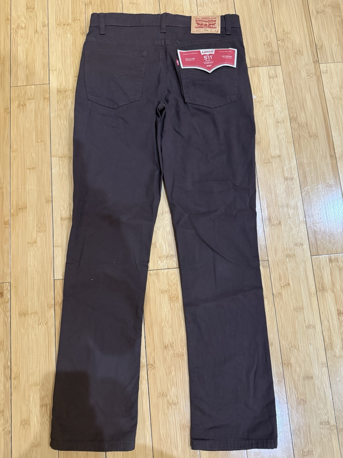 Levi Boy’s 511 Size 16 Slim Fit Stretch Denim Jean W 26 L 30 Brown