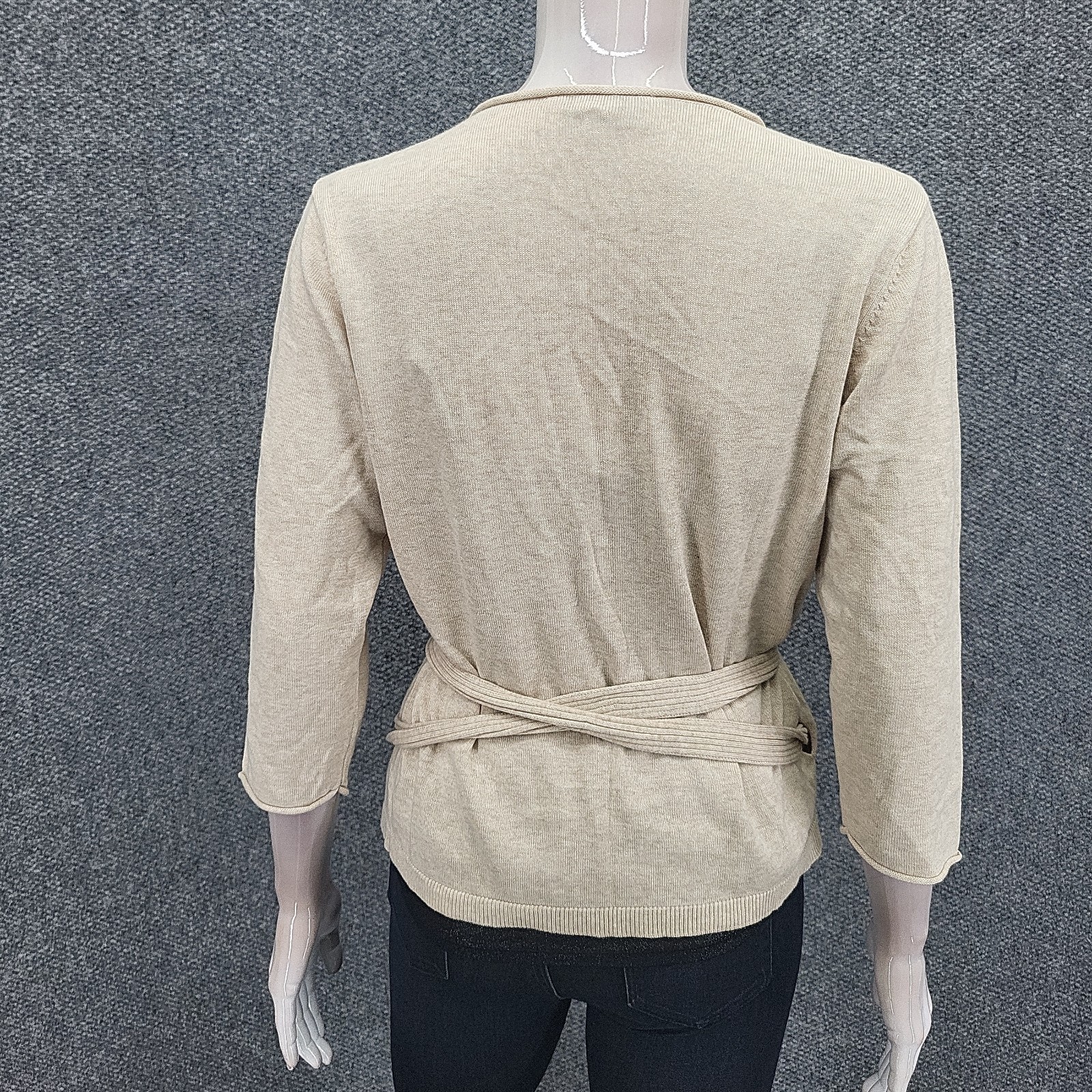 Encore by Idina Menzel Womens Beige Wrapped Ballet Cardigan Size Small