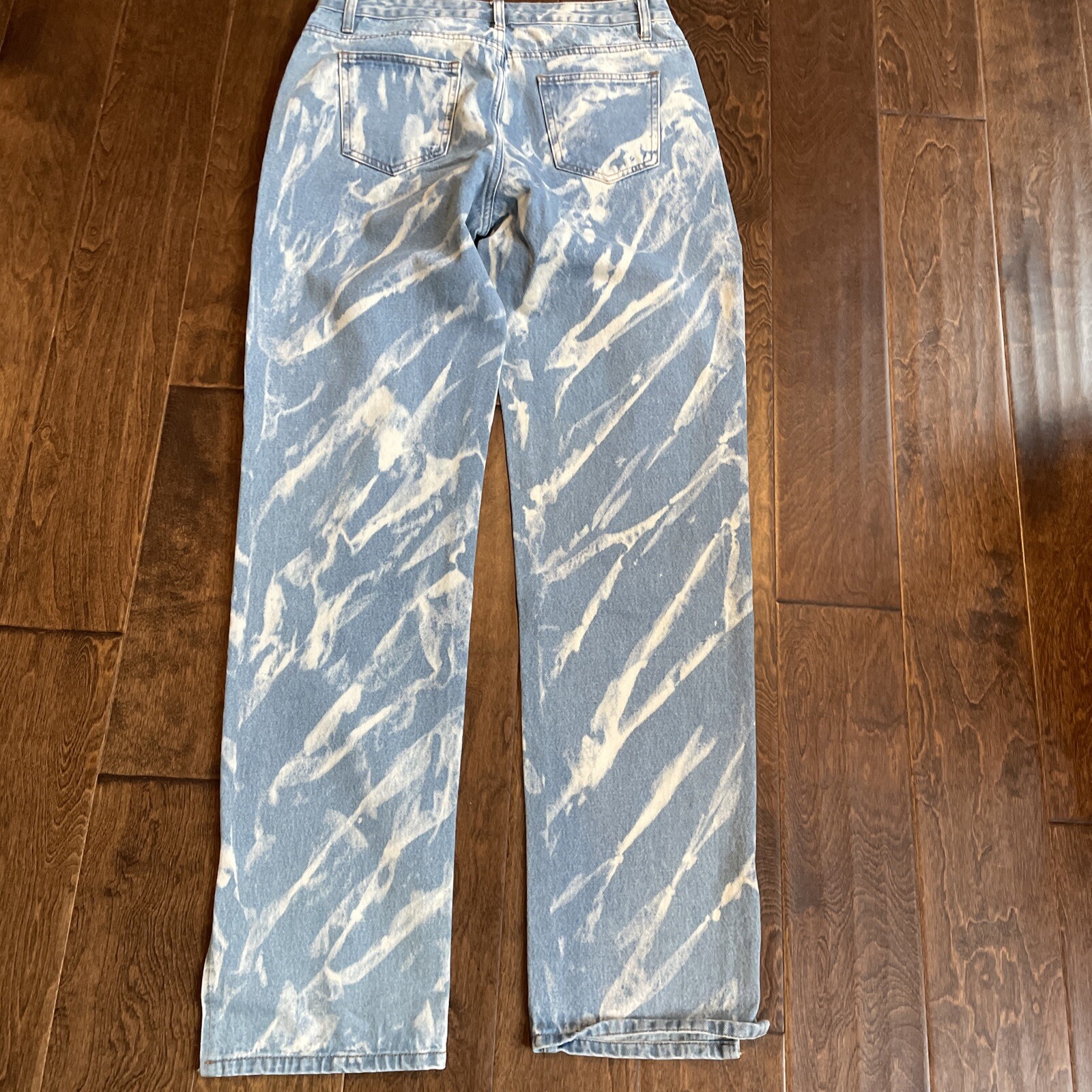 Lioness Jeans Size Large Blue Straight Leg High Rise 100% Cotton Designer CE2