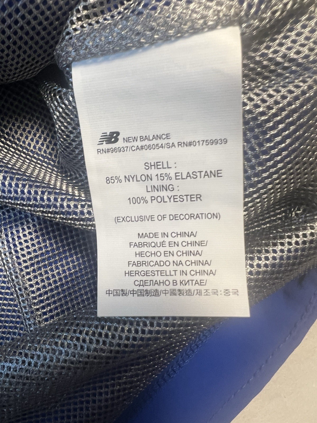 New Balance Men’s 5XL Big & Tall Blue Windbreaker Jacket Full Zip NWOT Active