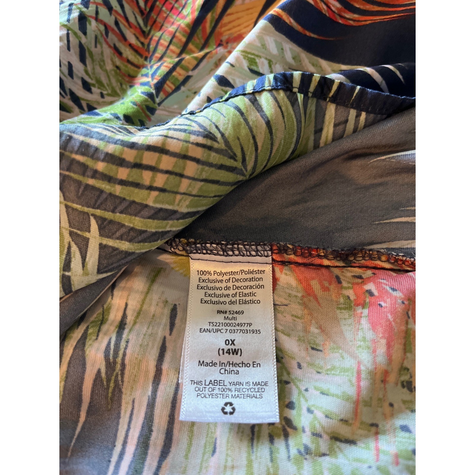 Terra & Sky Navy Tropical Palm Print Smocked Tiered Maxi Dress Sleeveless Womens