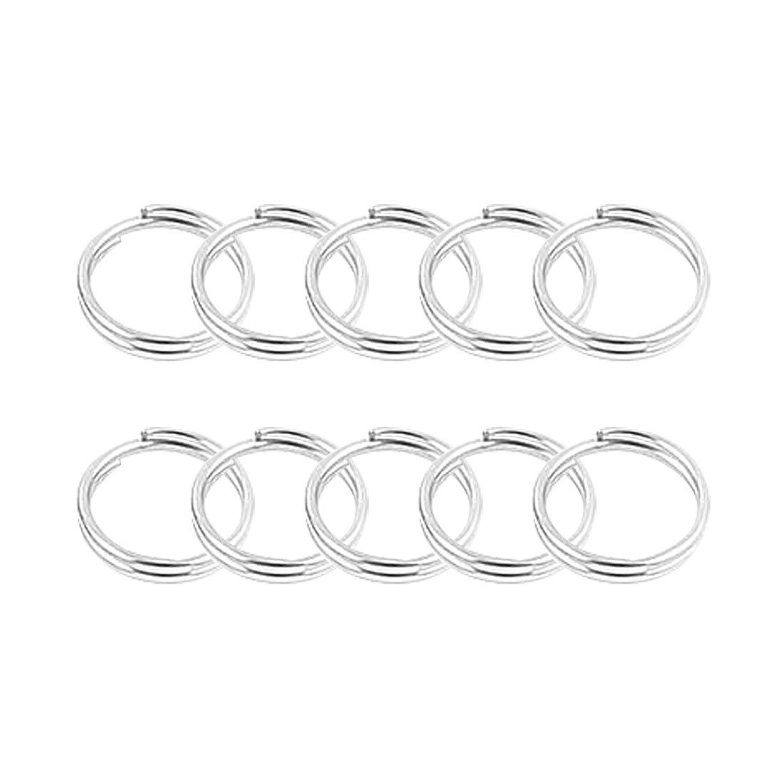 Keyring Chain Metal Round Edged Split Circular Ring Key Loop Silver Tone 100 Pcs