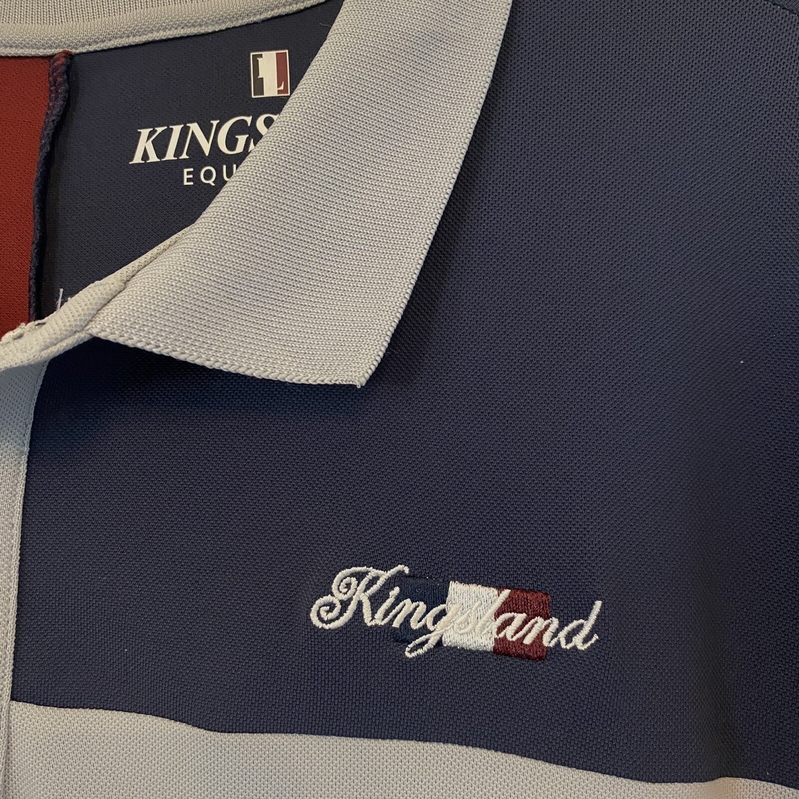 Kingsland Equestrian Men Kijanko Tec Pique Polo Shirt Colorblock Grey XXL NEW