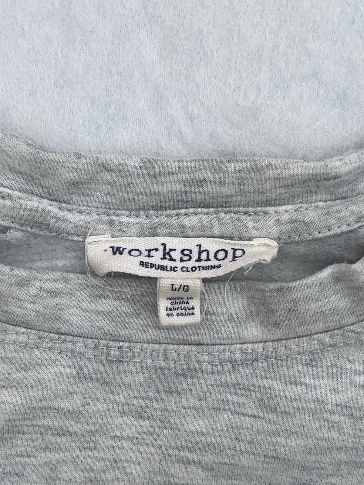 Workshop Republic Clothing Gray Holiday Crewneck Sweatshirt L/G Embroidered