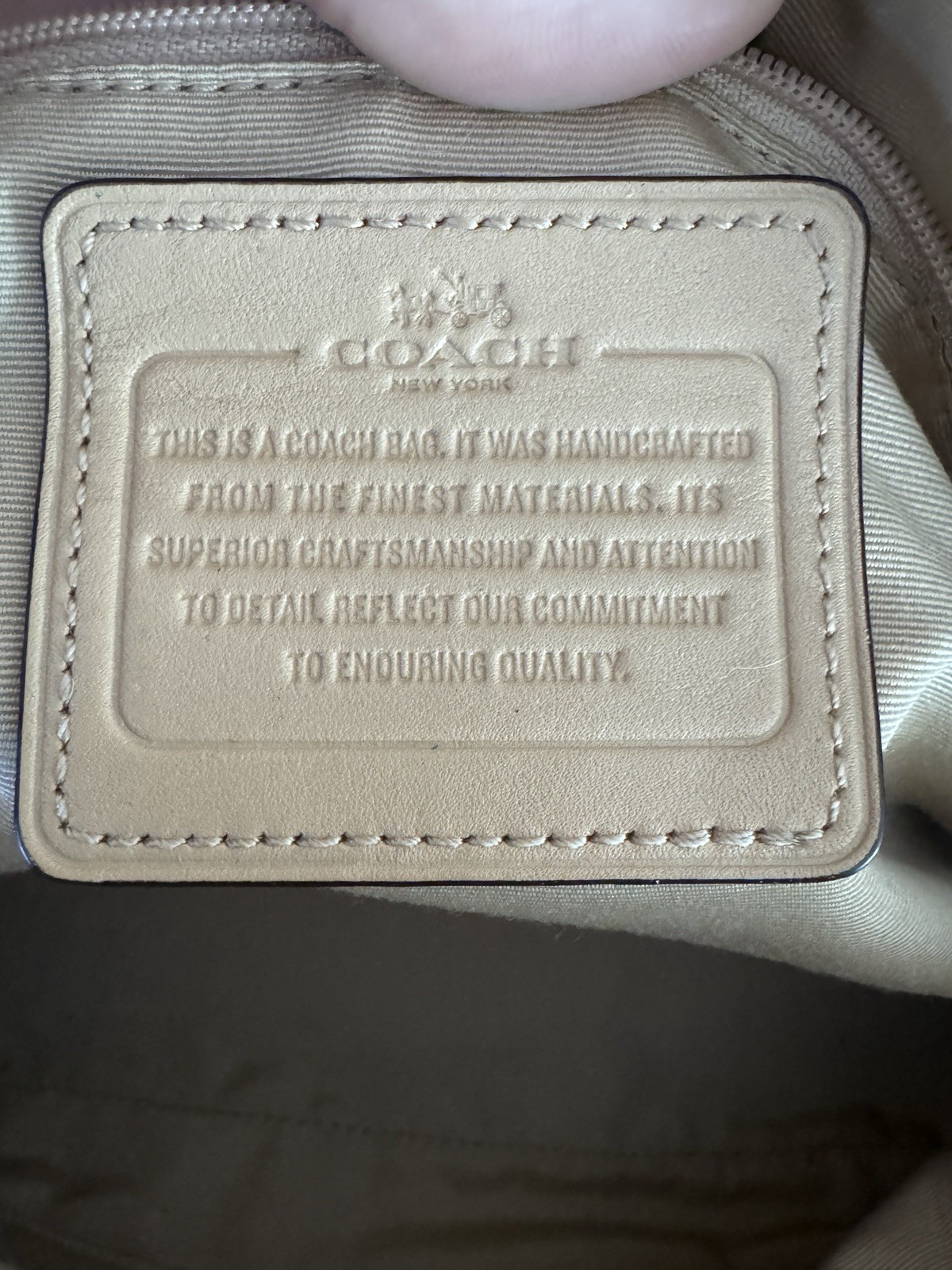COACH BEIGE EMBOSSED CROCODILE LEATHER SIERRA BAG