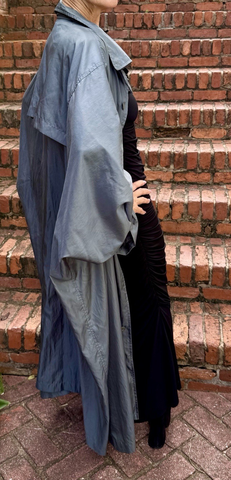 Vintage Issey Miyake WINDCOAT Gray Oversized Architectural Duster Coat Japan M