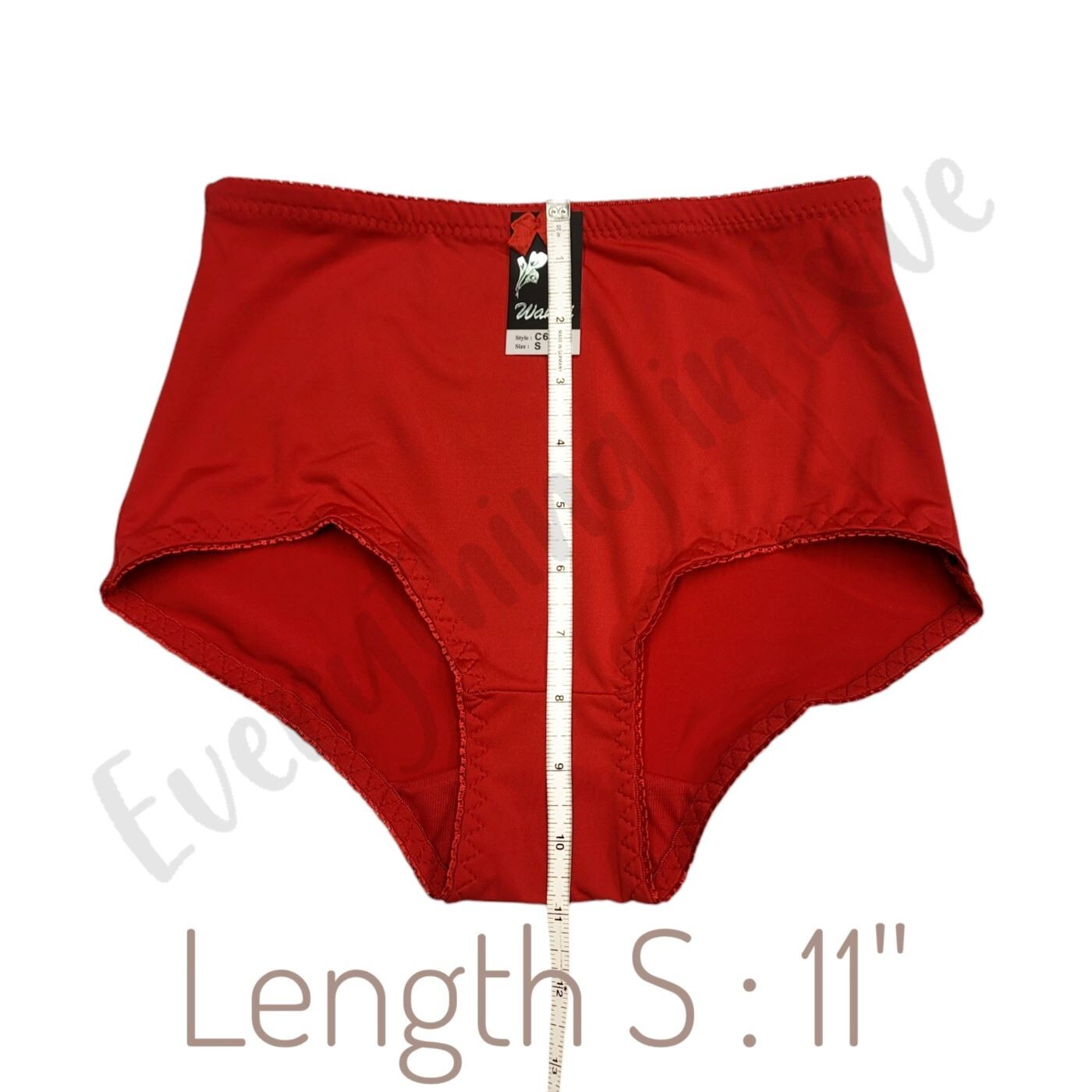 Wakoii Mid-High Waist Stretch Nylon Breathable Full Coverage Satin Brief Panties