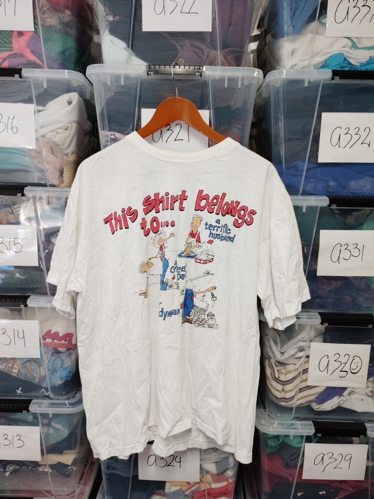 Vtg 90s Dad Tee This Shirt Belongs To A Great Day Tee Fair Condition Xl A10