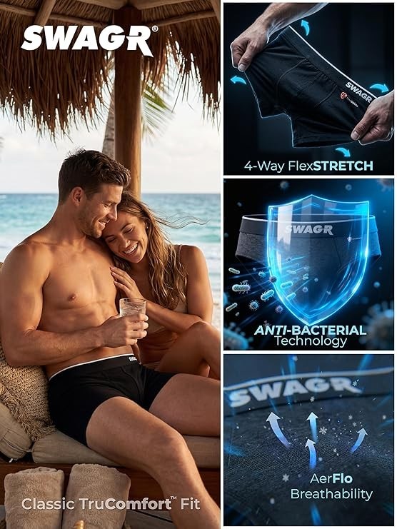 5 Pack Men’s Super Combed Cotton Underwear Trunks | Classic TruComfort Fit