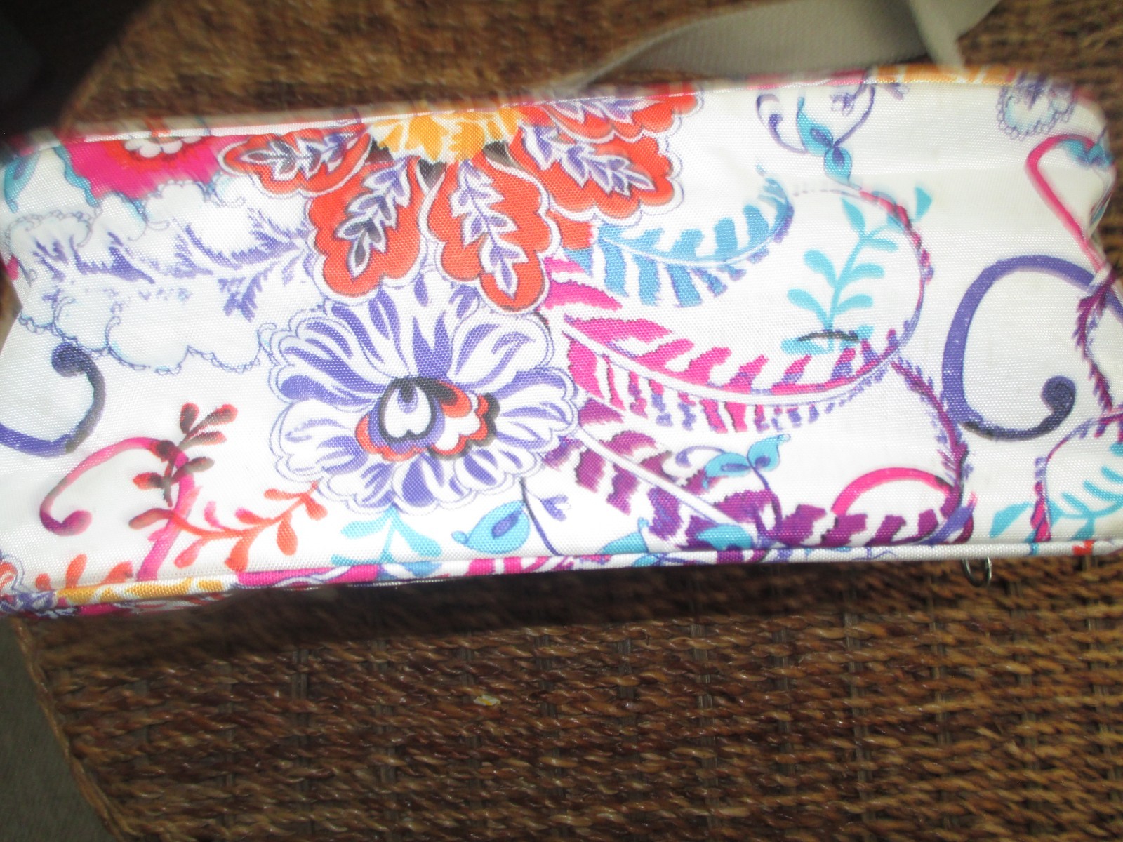 Kipling Keiko Crossbody Bag w/ Paisley Print (No Charm)on White Nylon Base