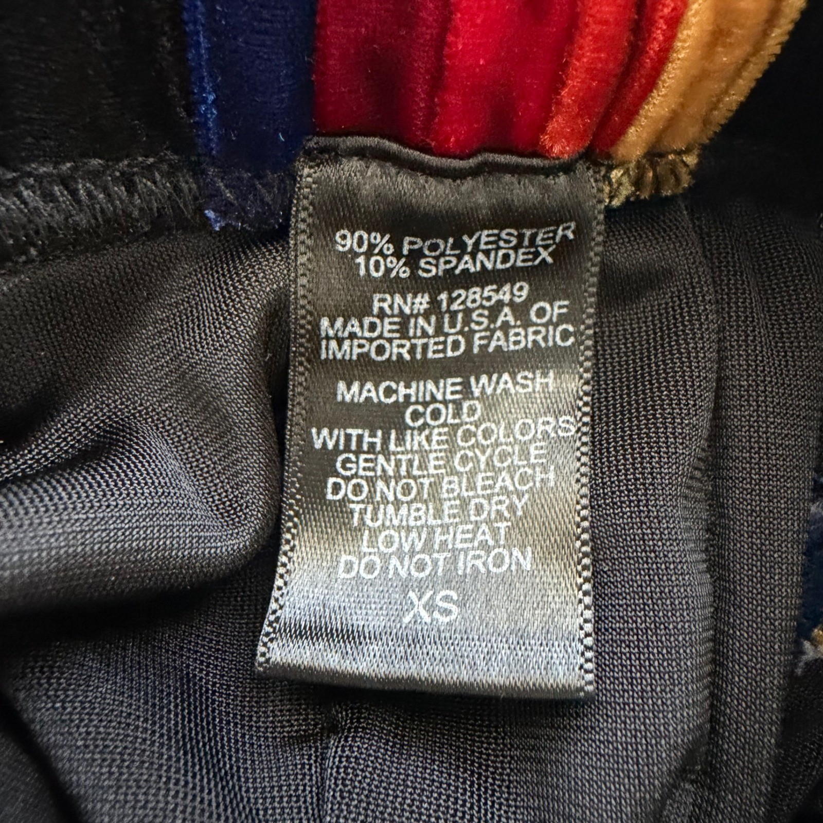 Aviator Nation Black Velvet Rainbow 5 Stripe Jogger Sweatpants Womens XS