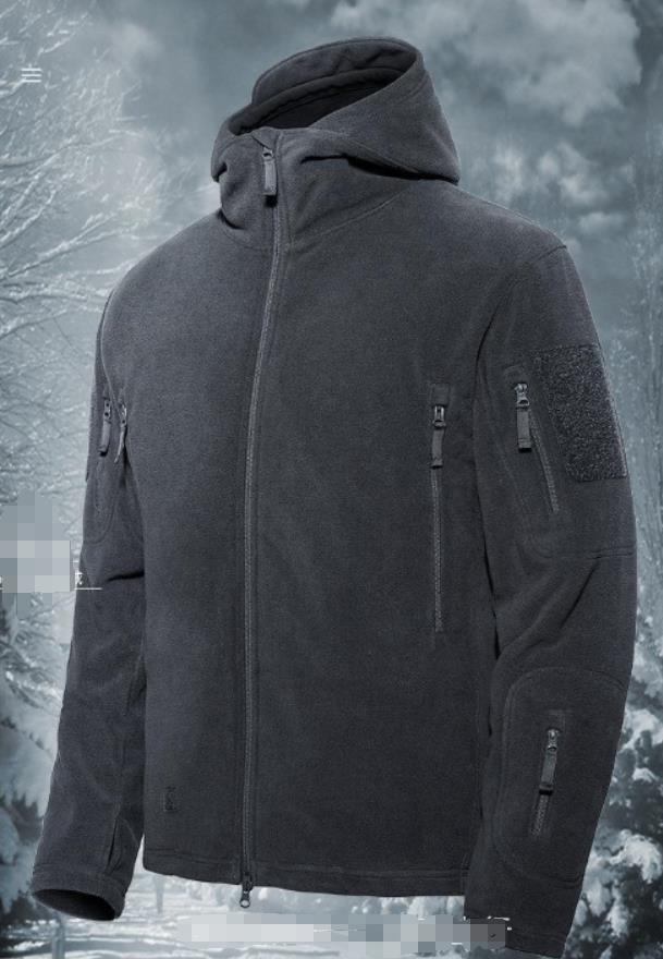 Tactical Mens Jacket Fleece Full-Zip Windproof Coat Outdoor Hiking Work Casual