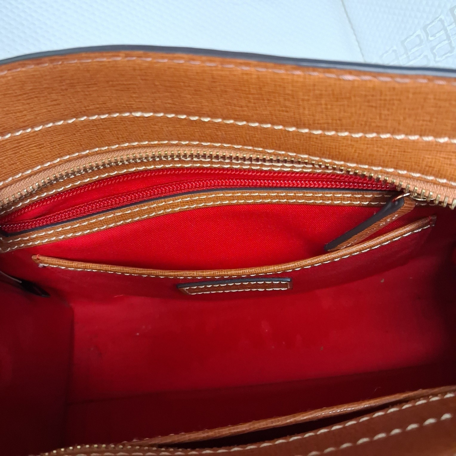 Dooney & Bourke Wexford Small Satchel Natural Tan Leather Crossbody Bag Handbag