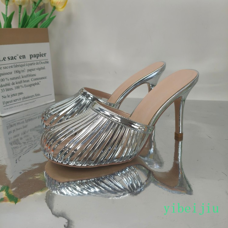 Slipper Women’s Stage Hollow Out Mule Slide Closed Toe Sandals Shoes Runway Chic