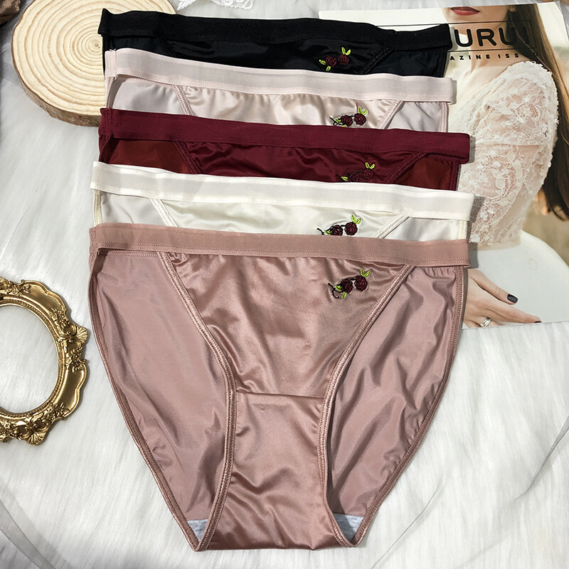 5 Packs Lot Womens Sexy Satin Panties Briefs Underwear String Bikinis Lingeries