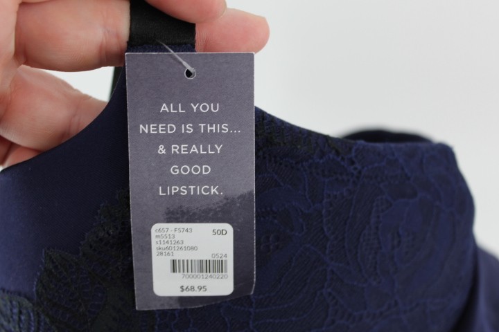 Lane Bryant Cacique Max Boost Plunge Push Up Bra 50D Navy Blue Underwire NWT