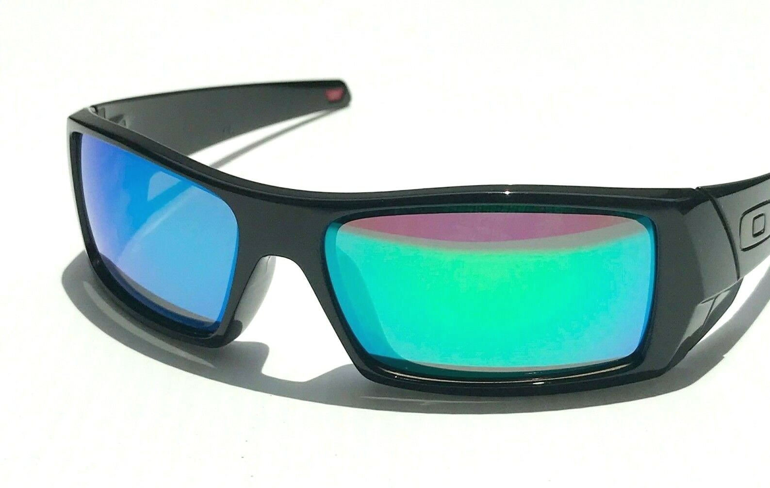 NEW Oakley GASCAN Black polished POLARIZED Galaxy Jade Iridium Sunglass 9014