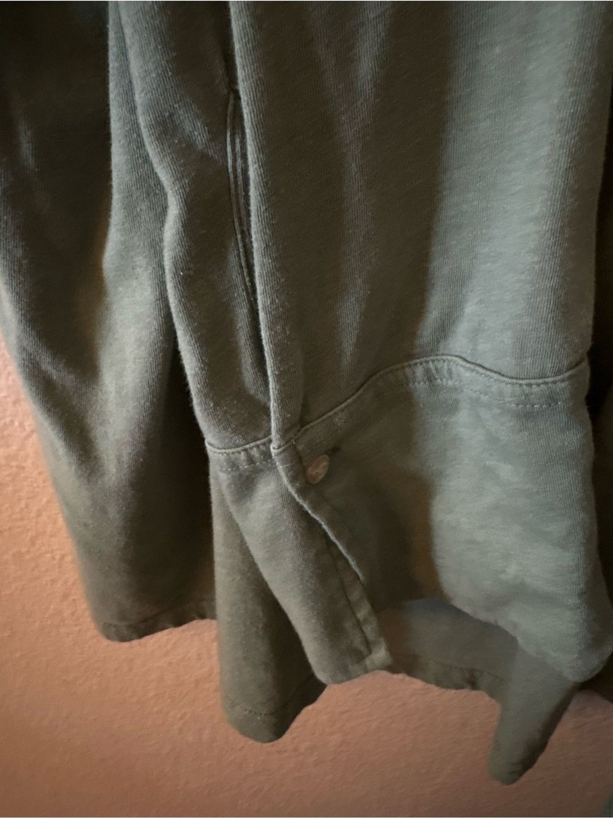 Lauren Ralph Lauren Sage Green Pintuck Henley Top 2X Long Sleeve