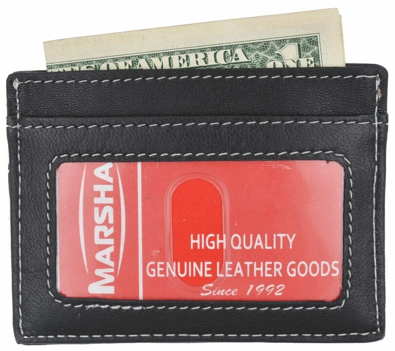 New Genuine Leather Slim Card Holder Wallets For Men – Minimalist