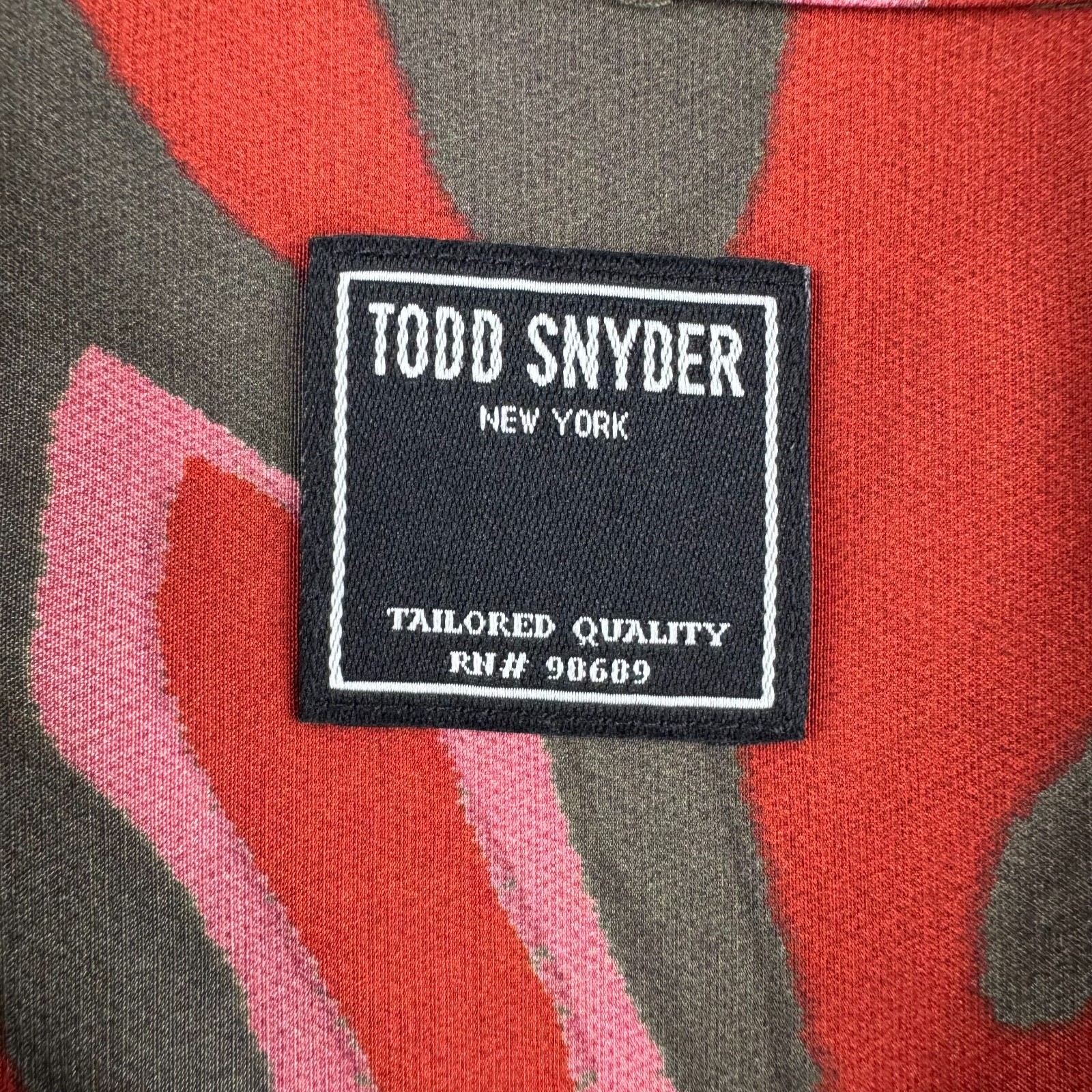 Todd Snyder Shirt Mens Large Silk blend Loop Collar Camp Vacation Summer Button