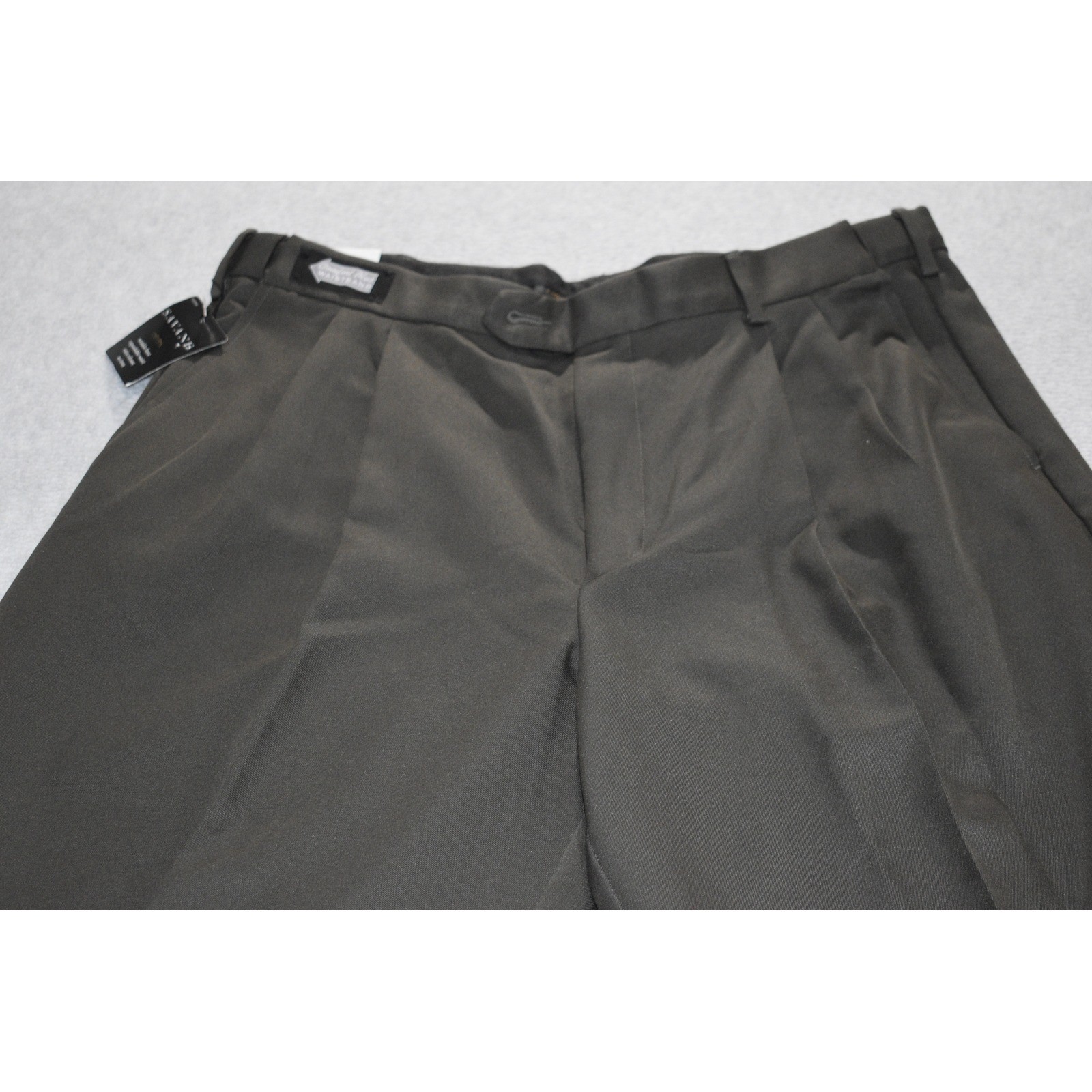 Savane Dress Pants Mens 36×34 Artichoke Green Double Pleated Comfort NEW