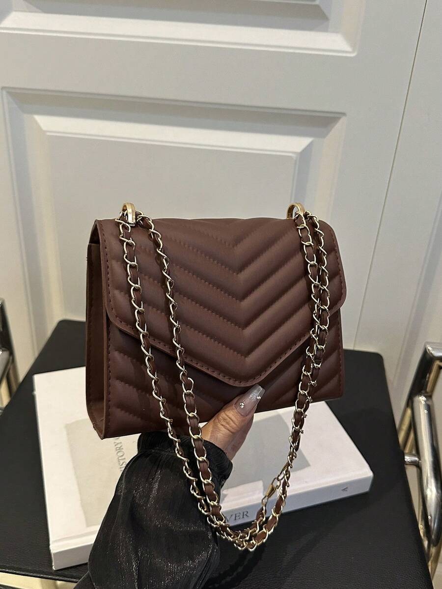 Mini Chevron Flap Square Bag Women Chain Crossbody Adjustable Shoulder Purse