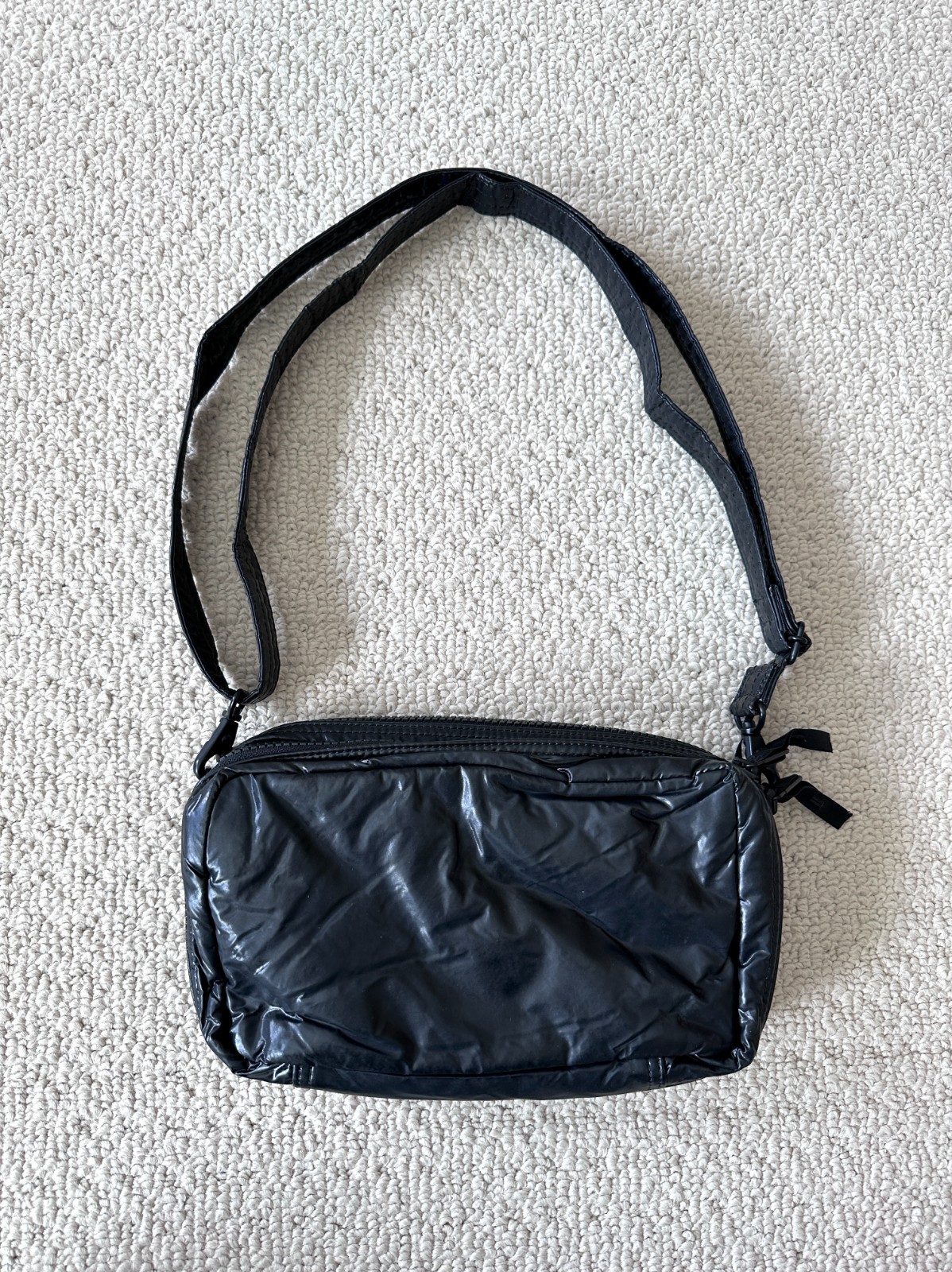 Rare Headporter Patent Coated Shoulder Bag – Black Made in Japan Y2K Porter