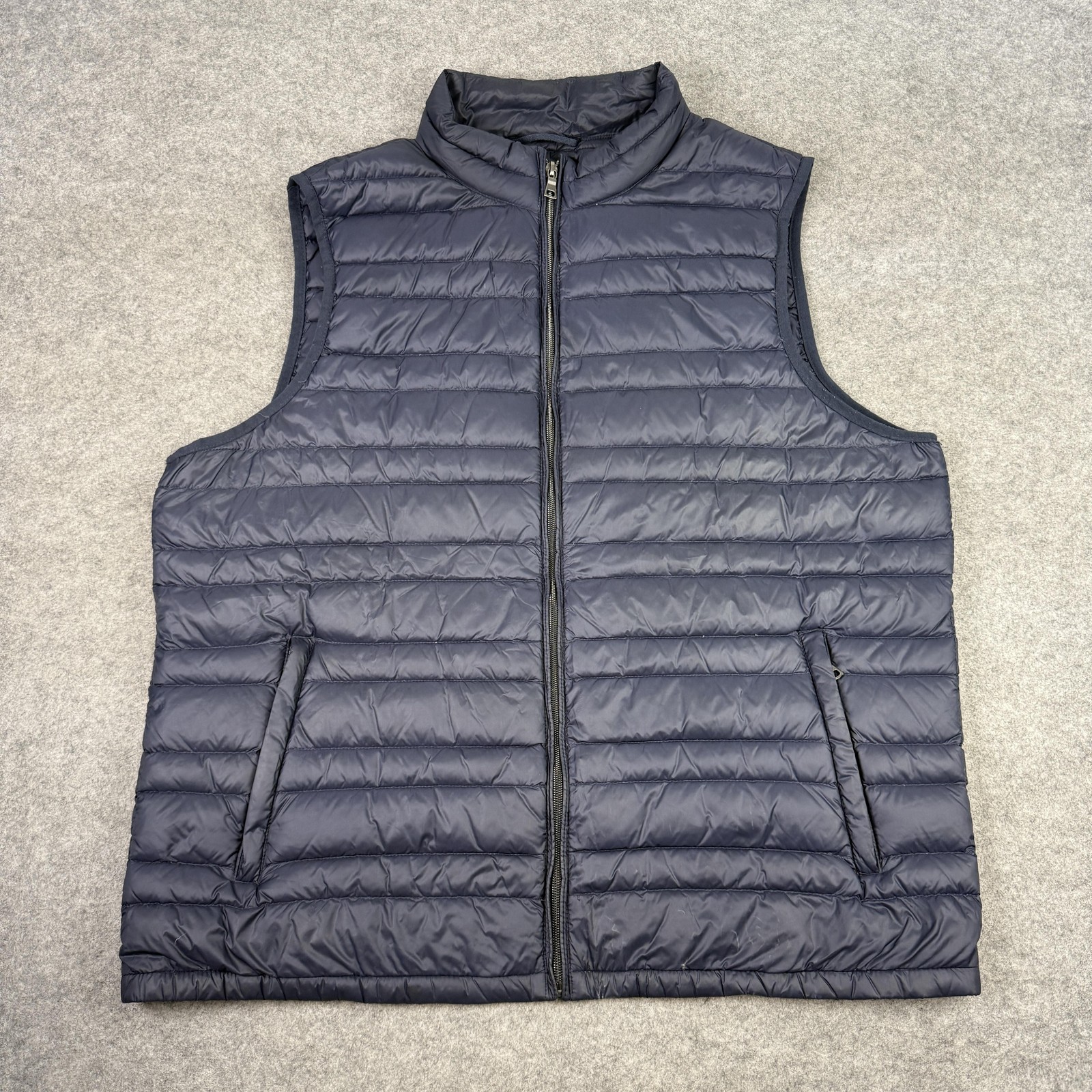 M&S Gilet Mens XL Navy Active Down Puffer Quilted Vest Lightweight Bodywarmer