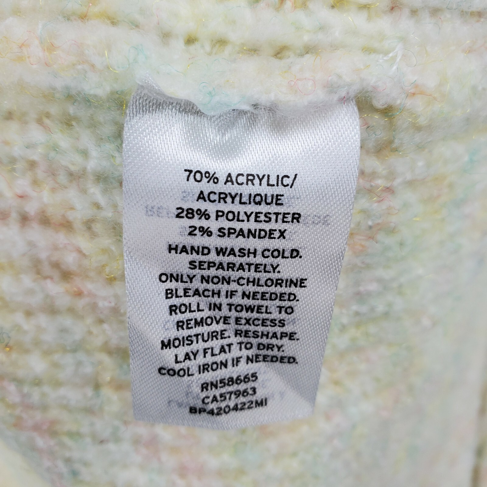 BP Nordstrom Rainbow Marl Sweater in Ivory With Poly Rainbow Size Large NWOT