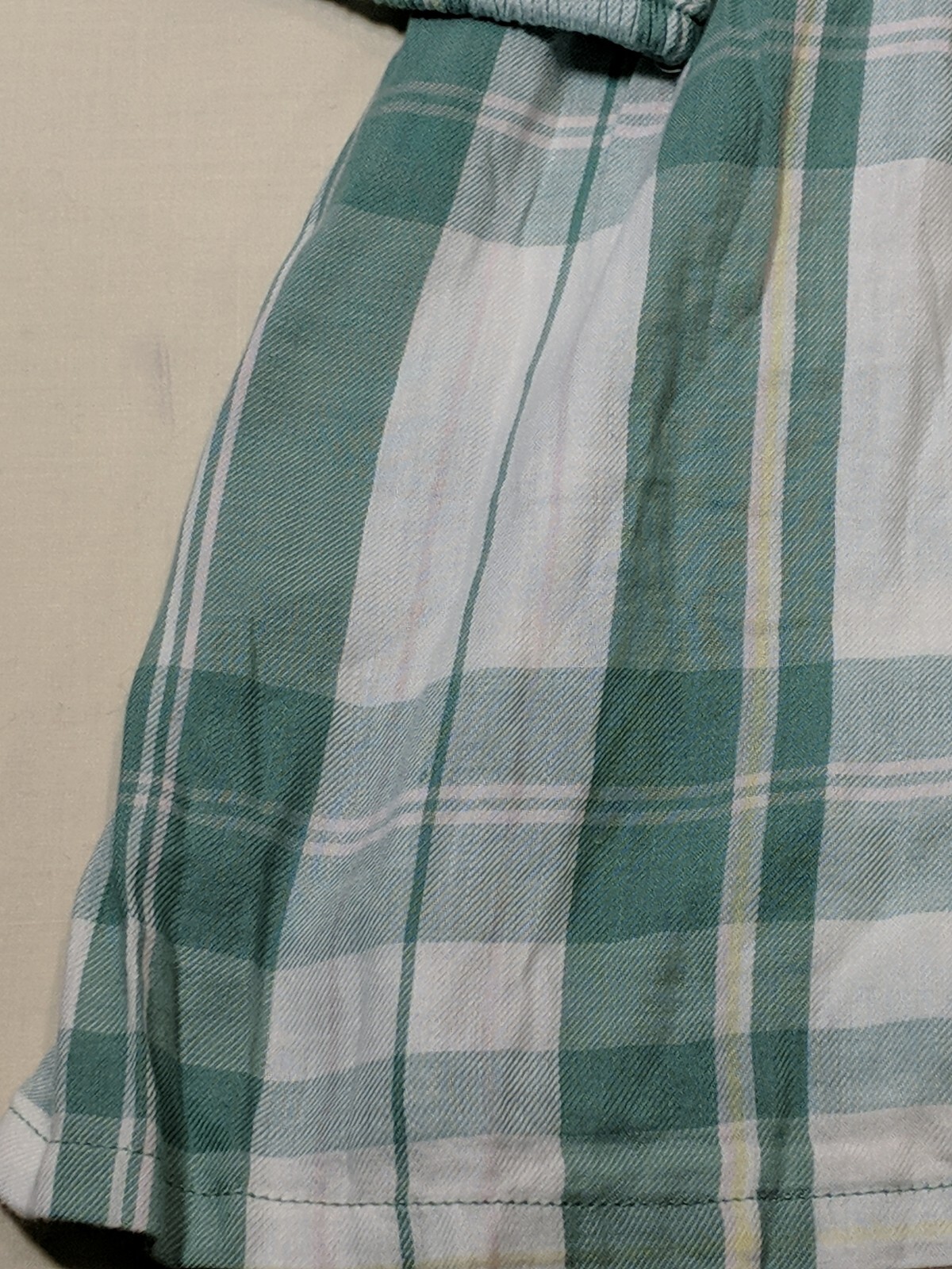 THERE ABOUTS Girl’s Green/White Plaid 1/2 Button L/S Flowy Blouse size 3XL NWT
