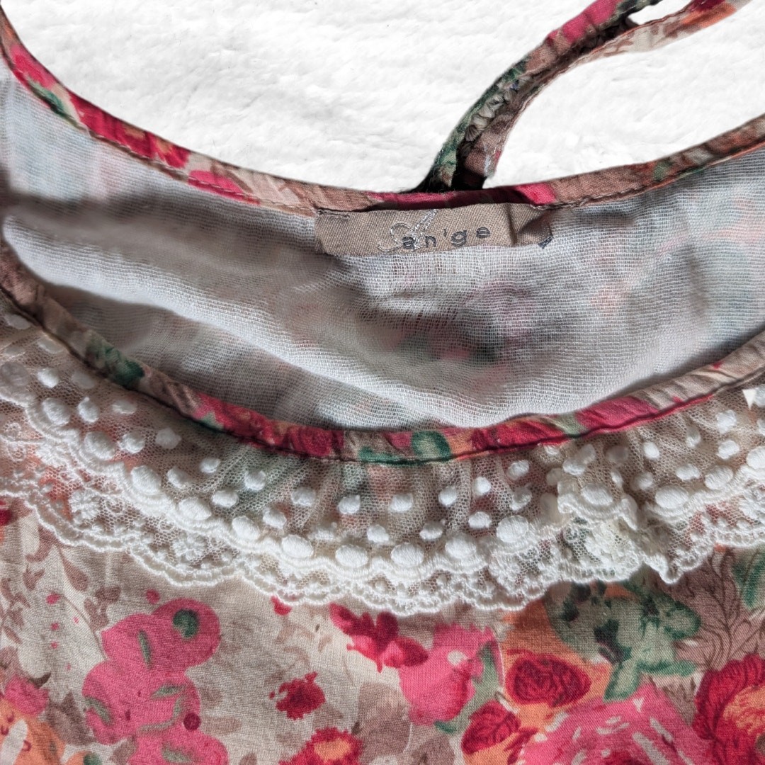 vintage an’ge paris floral lace babydoll cami dress y2k fairycore