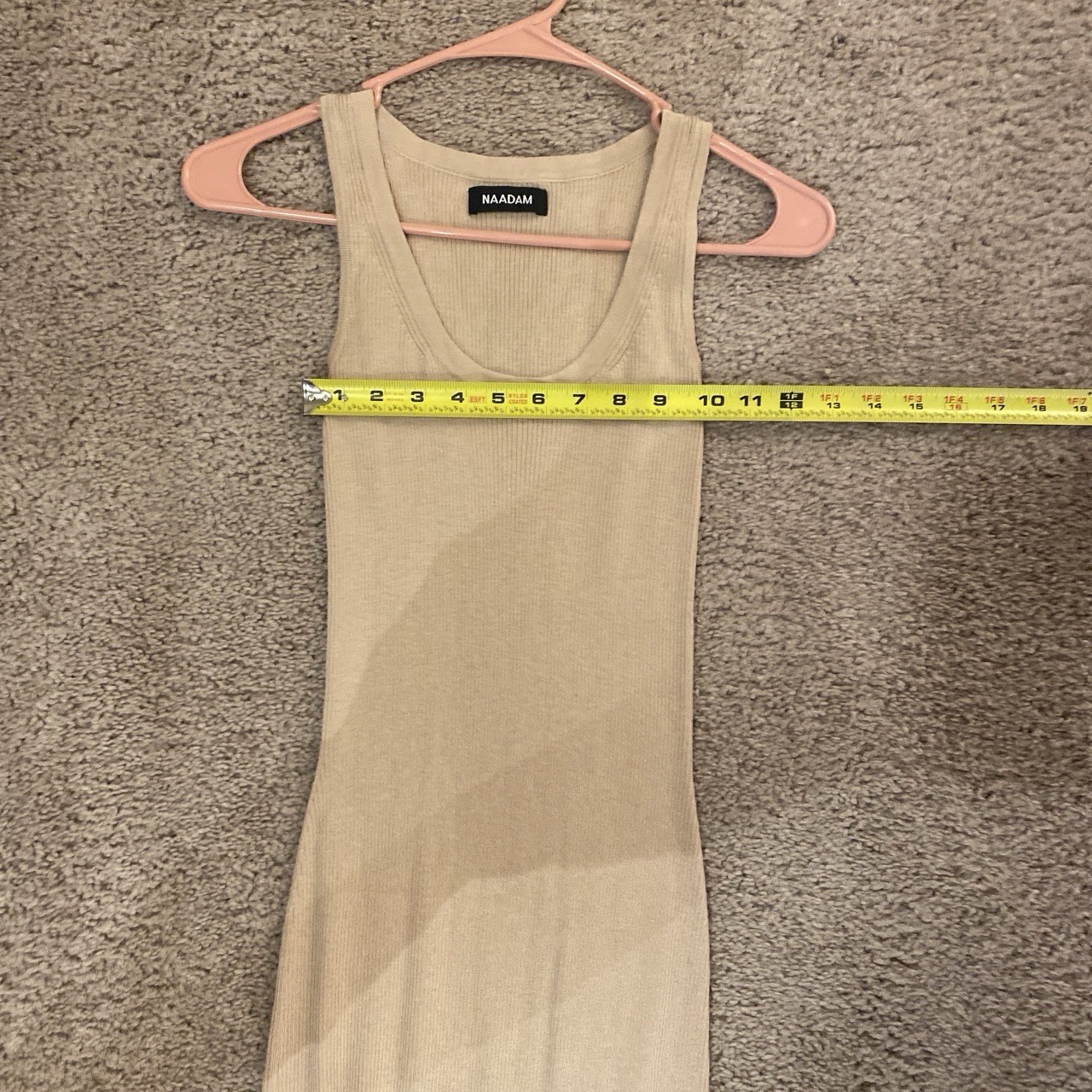 NAADAM Beige Ribbed Knit Silk Cashmere Sleeveless Scoop Neck Maxi Dress XS