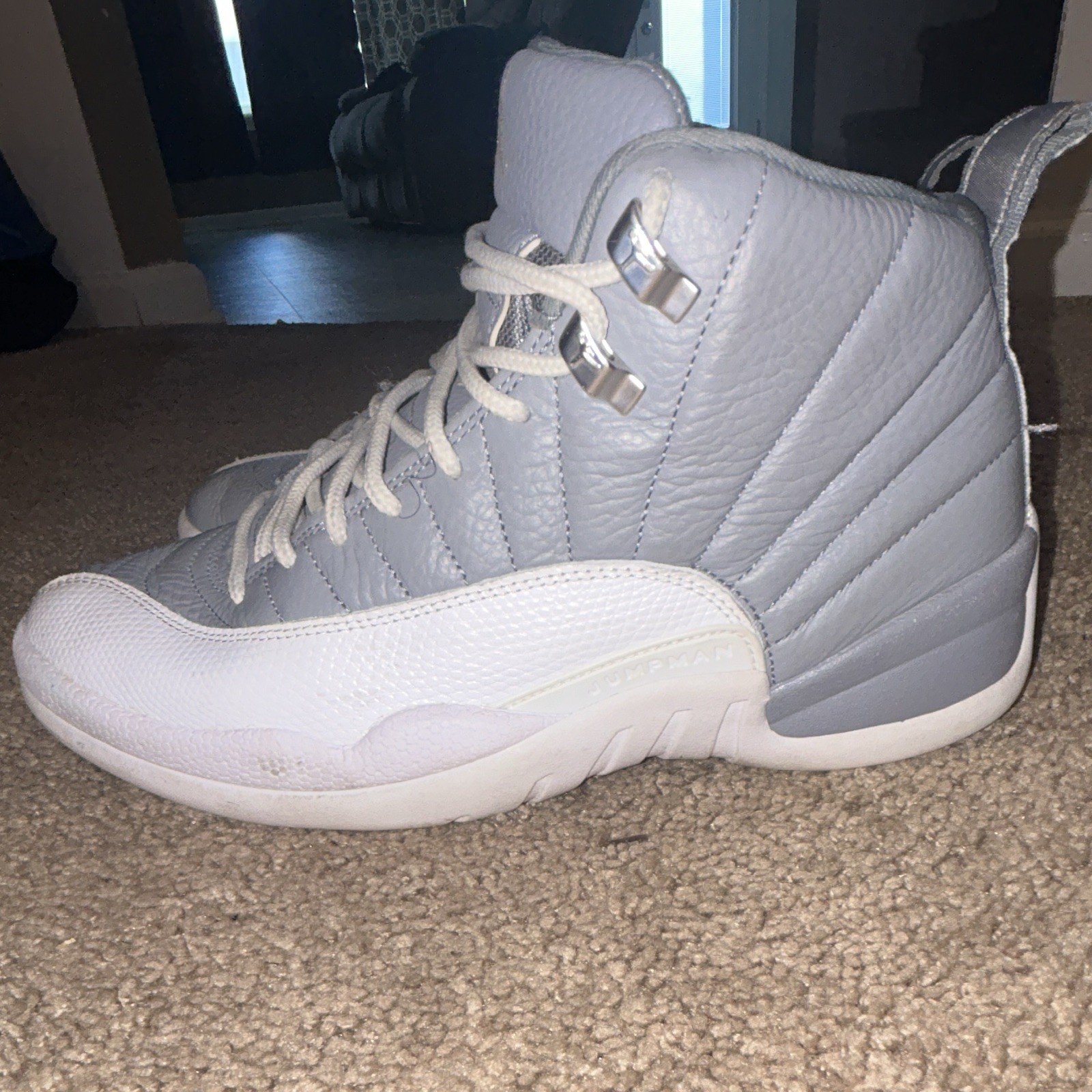 Jordan Air Jordan 12 Retro Stealth Gray/White High Top Sneaker 2022 CT8013-015