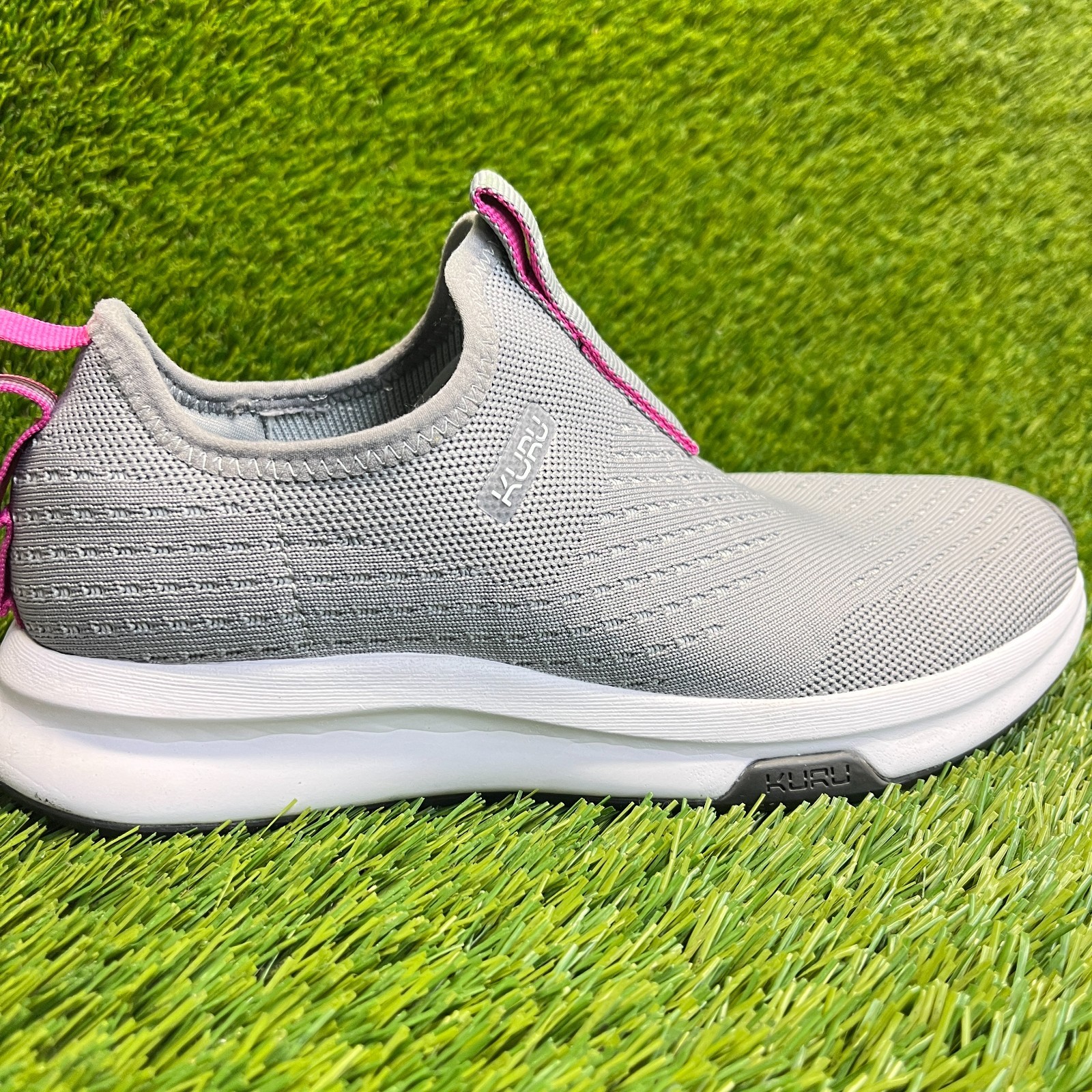 Kuru Atom Womens Size 8 Gray Purple Athletic Walking Slip On Shoes Sneakers