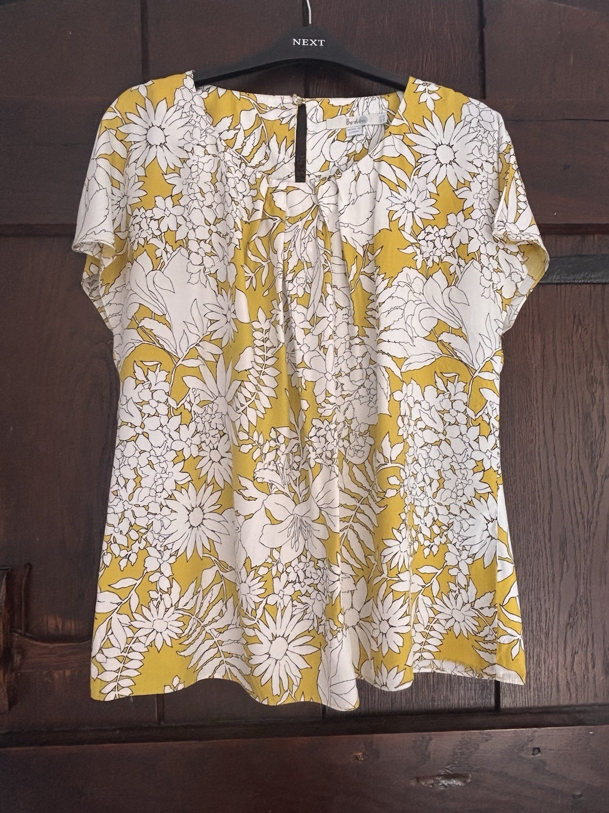 Boden silk blend top. 16. Yellow & white floral.