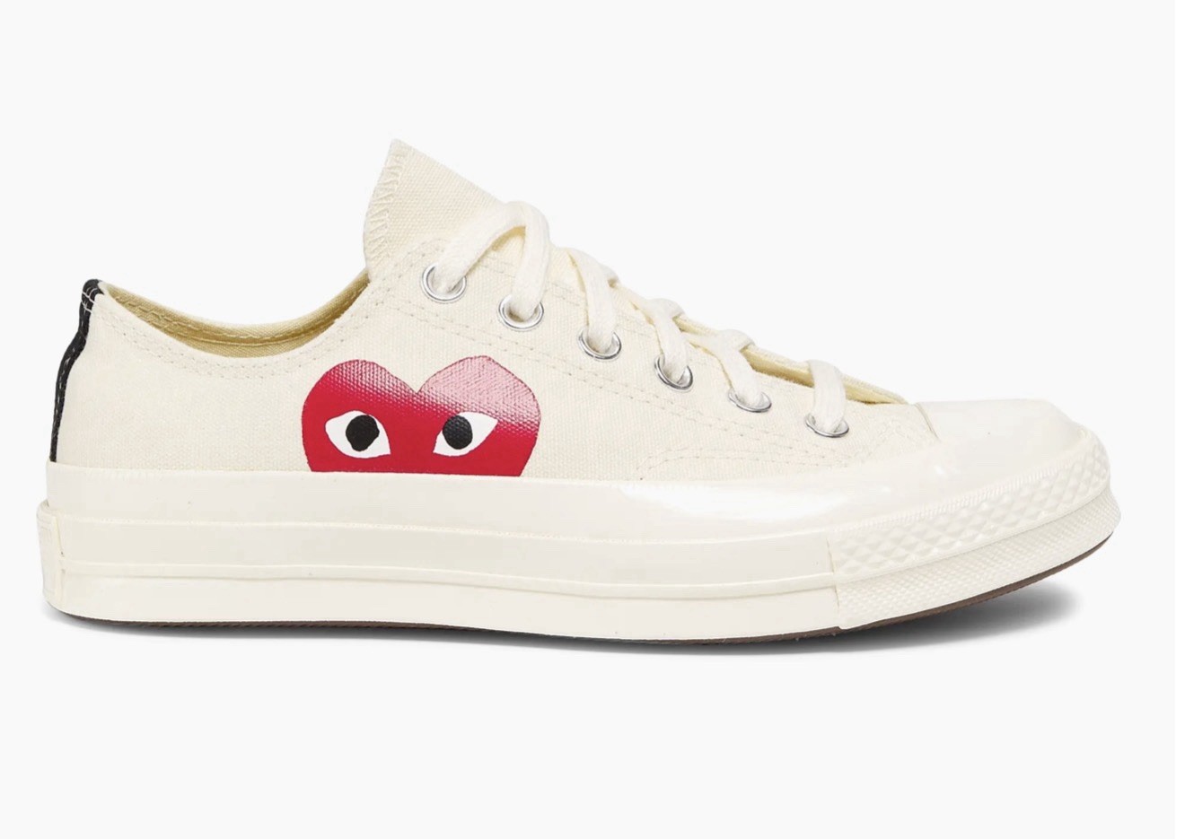 $150 Converse Comme des Garçons Play x Chuck 70 Low Multi Heart Red M-8.5,W-10.5