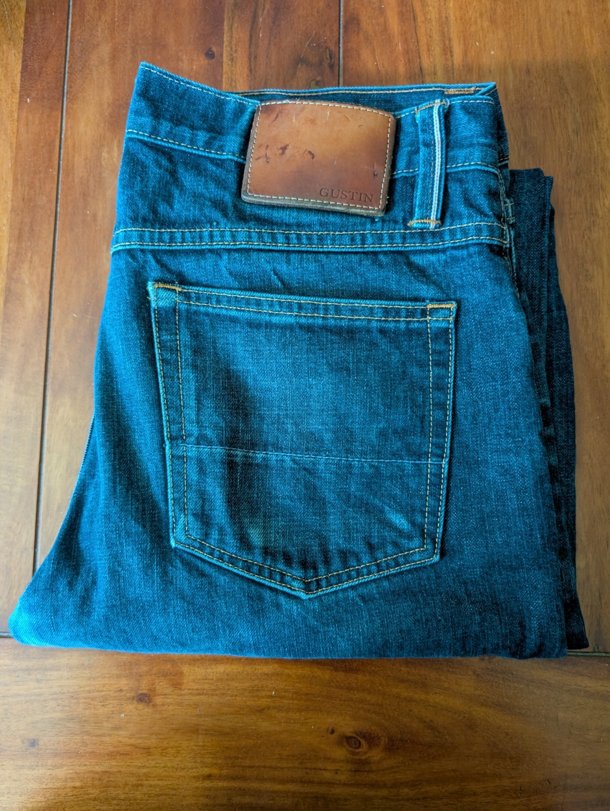 Gustin #116699 Slim Fit Selvedge Jeans, 34″W x 35.5″L