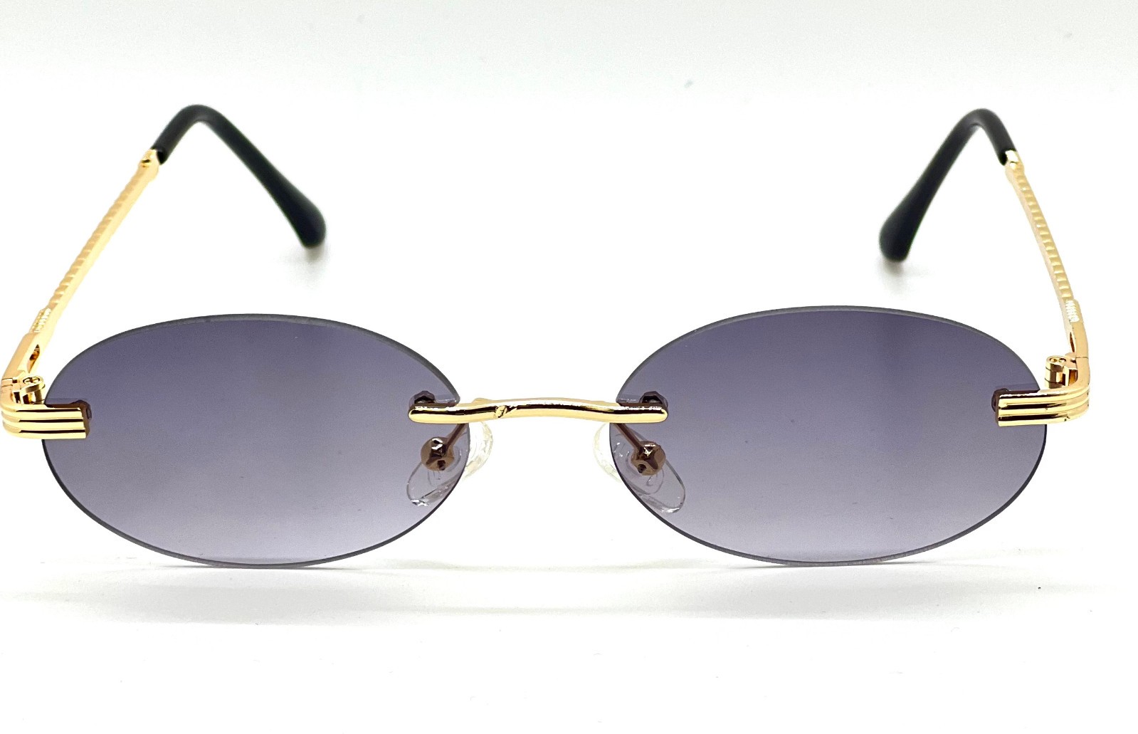 Vintage Gold Frame Rimless Luxury Men’s Hip Hop Clear Lens Retro Fashion Glasses