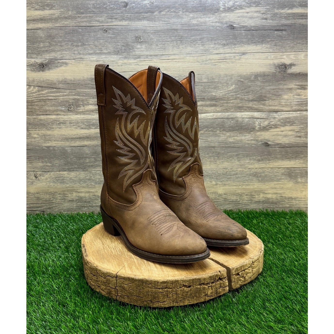 Laredo Men – Size 8.5D – Brown Pull On Cowboy Boots Style 4212