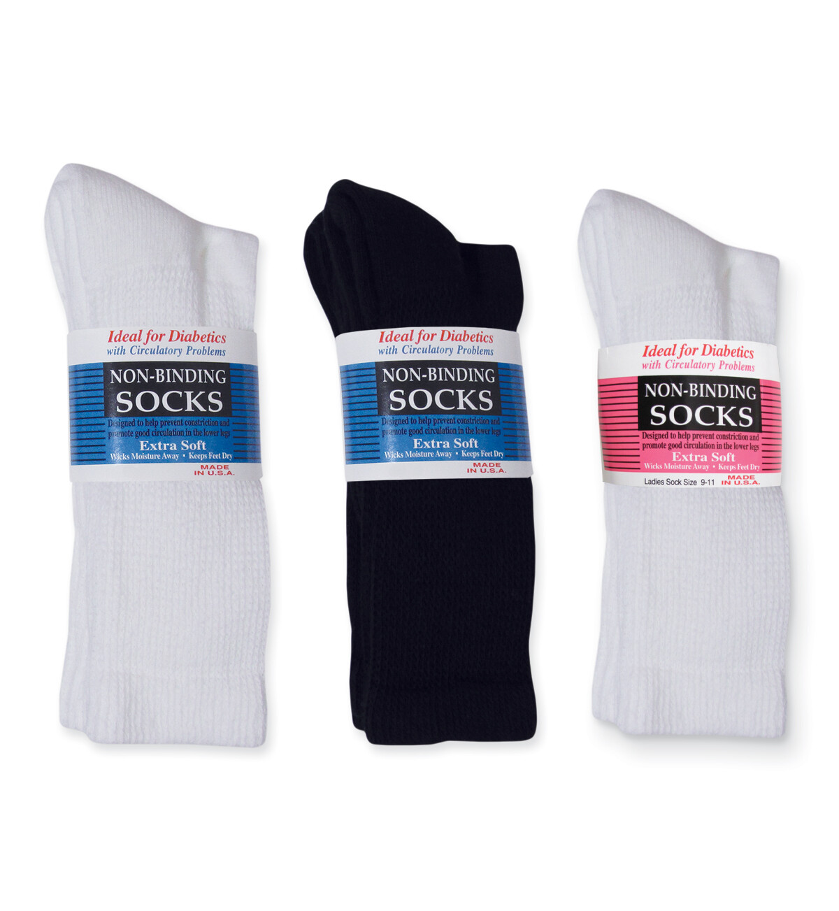 Carolina Ultimate 80% Cotton Non-Binding Crew Socks Slightly Irregular 6 Pair