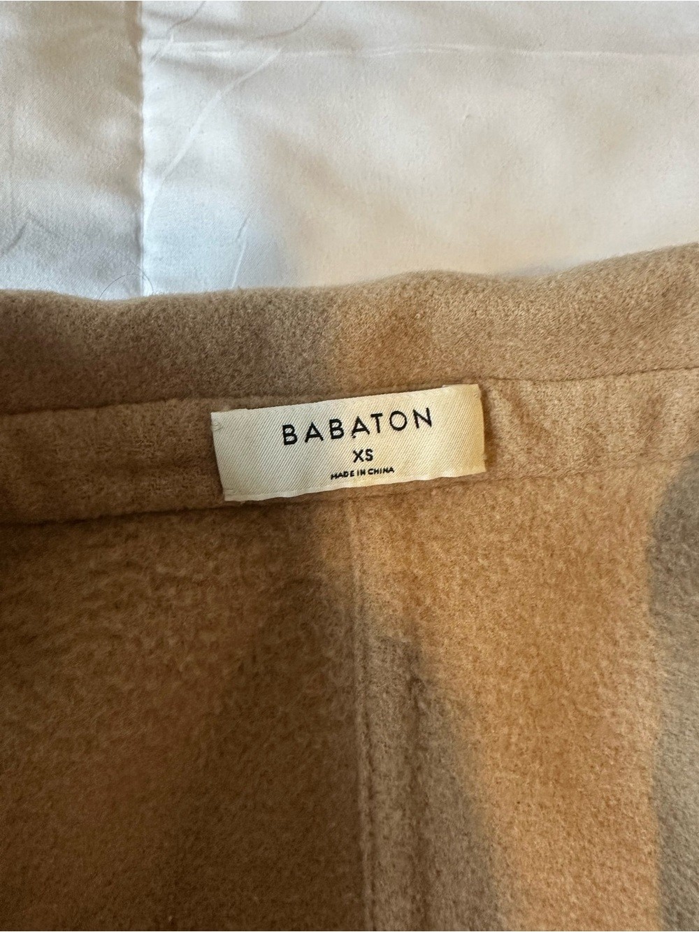 Aritzia Babaton Camel Wool Open Front Blazer Coat Mid Length Size XS