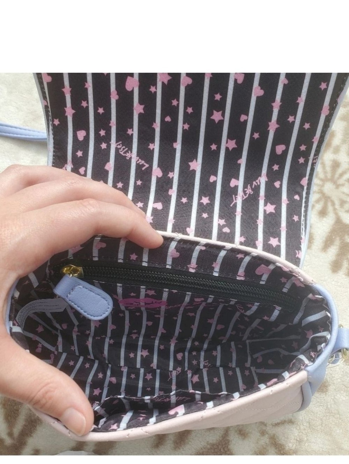 NWT Betsey Johnson LB Bri Pastel Pink and Purple Crossbody Purse