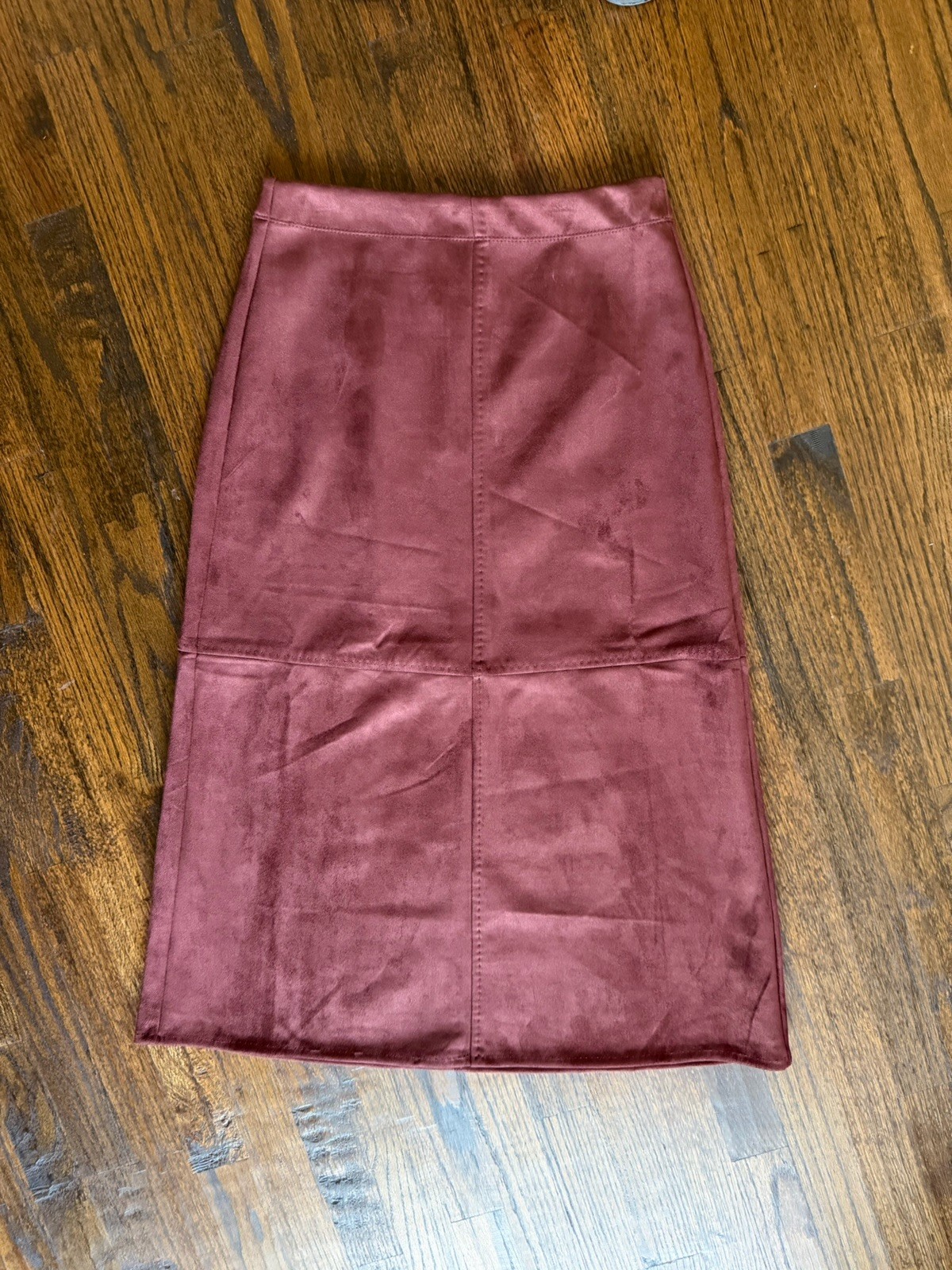 MAX STUDIO Faux Suede A -Line MIDI Skirt Sz S NWT